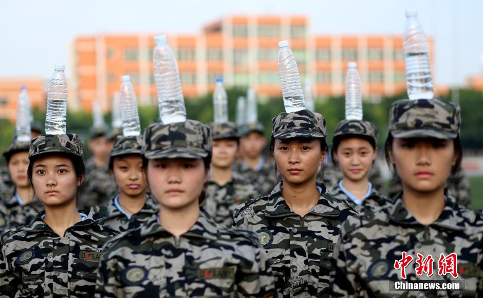 Students receive military training in strict way(5