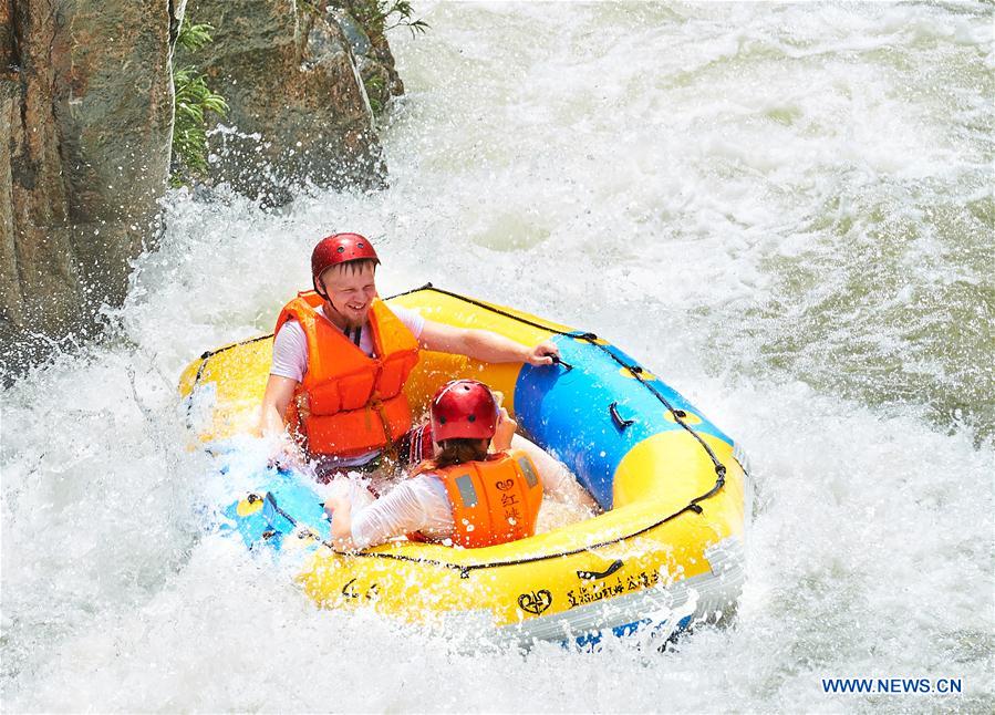 Canyon in Wuzhishan City attracts many tourists in summer CHINA-HAINAN-RAFTING-TOURISM (CN)