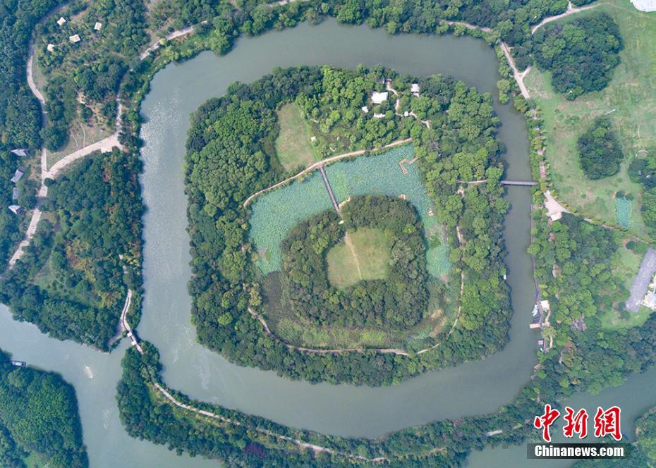 Jiangsu ancient site encircled by rivers resembles maze