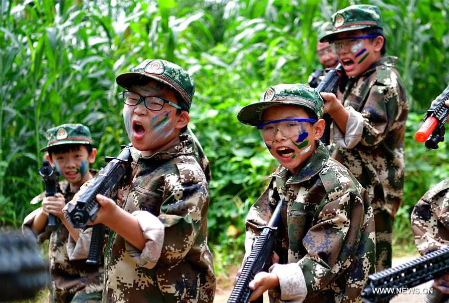 Children attend military summer camp in N China to exercise CHINA-HEBEI-TANGSHAN-MILITARY CAMP(CN)
