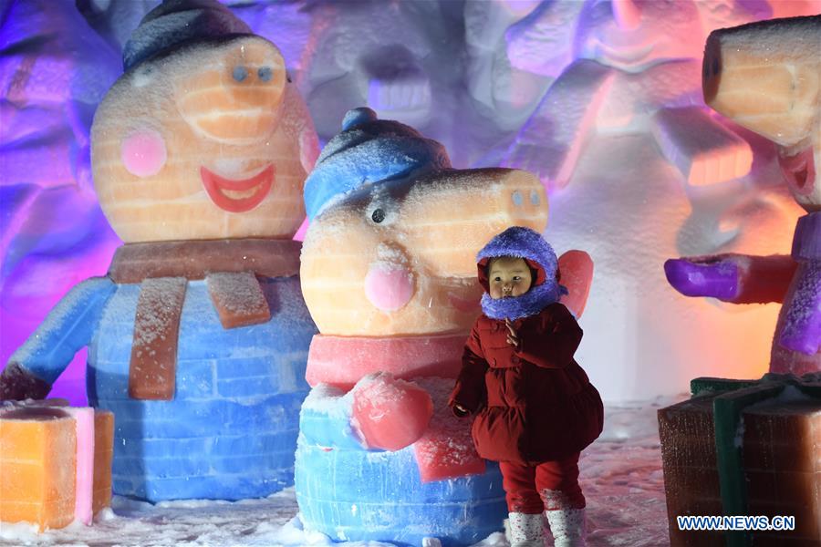 Ice, snow sculptures in N China create fantasy world for tourists CHINA-INNER MONGOLIA-WINTER-SCULPTURES (CN)