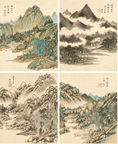 王时敏1647年作品《仿各家山水册册页（十开）》（局部）。-图片版权归原作者所有