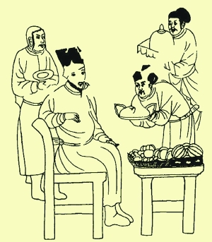 中国最早的“西瓜图”描摹（内蒙古敖汉旗羊山一号辽墓壁画）