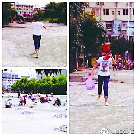 <em>女大学生</em>烈日中借钱为<em>民工</em>买水 图片上网感动