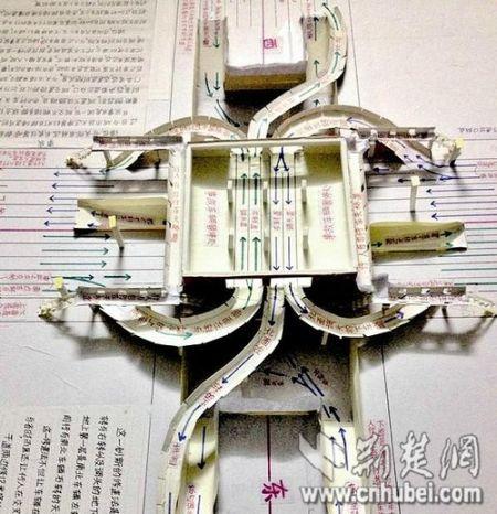 老汉踏遍武汉大街小巷 自制不堵车交通模型(图)