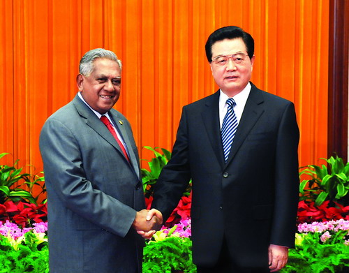 胡锦涛会见新加坡总统纳丹