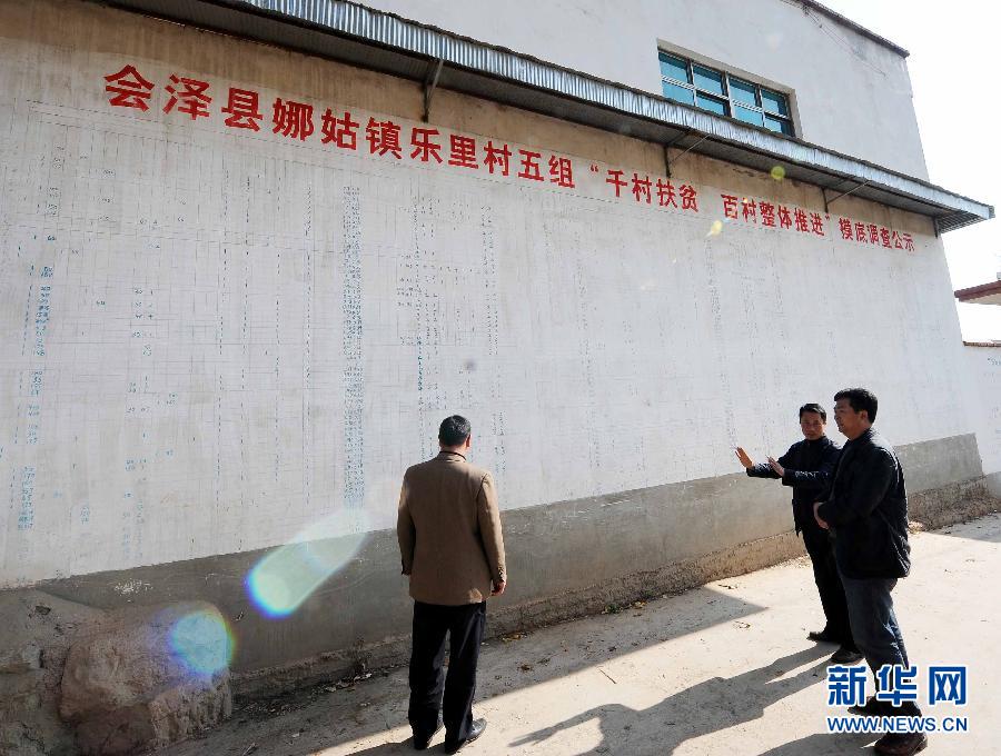 光明网 时政频道 新闻图片    几名工作人员在查看会泽县娜姑镇乐里村