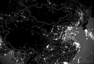 中国夜景卫星图江苏最亮 网友调侃﹕学生晚自
