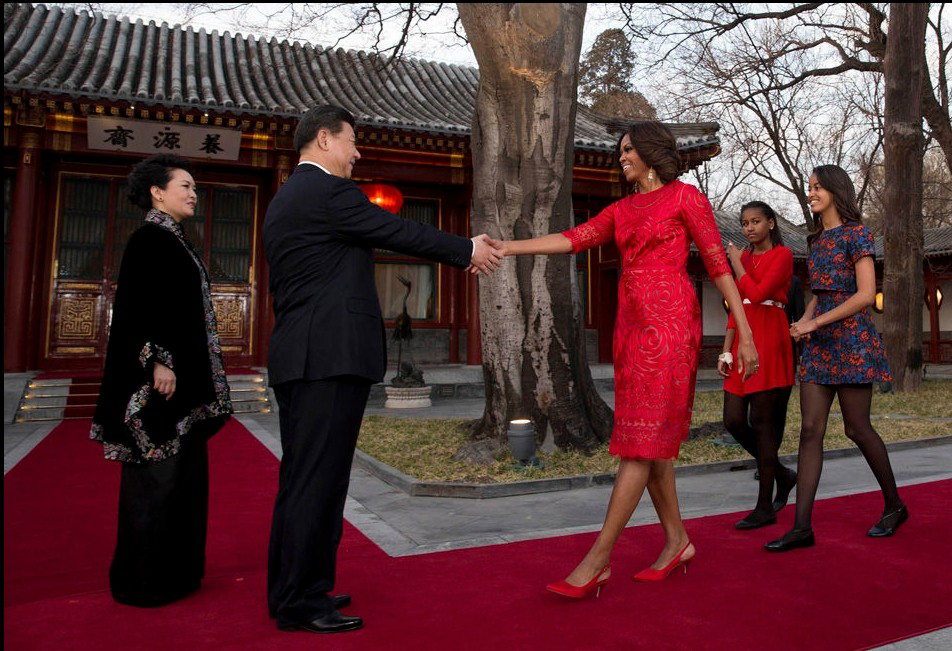 <em>习近平</em>和夫人彭丽媛会见美国总统奥巴马夫人米