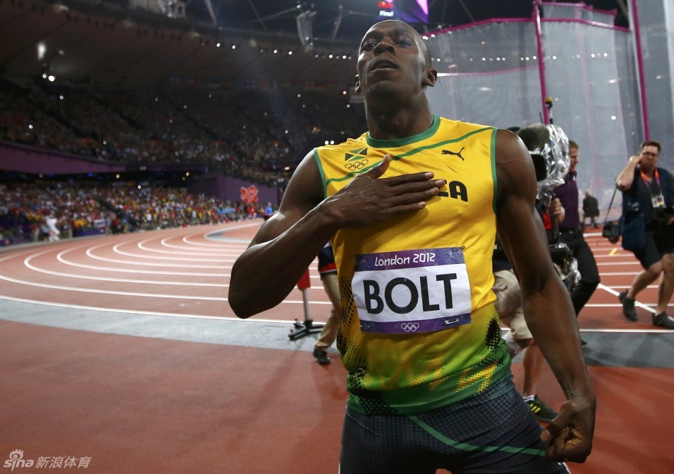 男子100米决赛博尔特破奥运会纪录夺金(12)