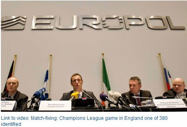 欧洲假球案新进展:380场赛事存疑 2场欧冠涉赌
