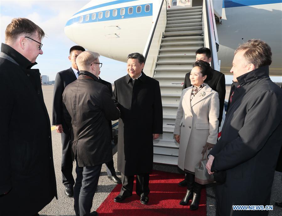 Chinese president arrives in Finland for state visit