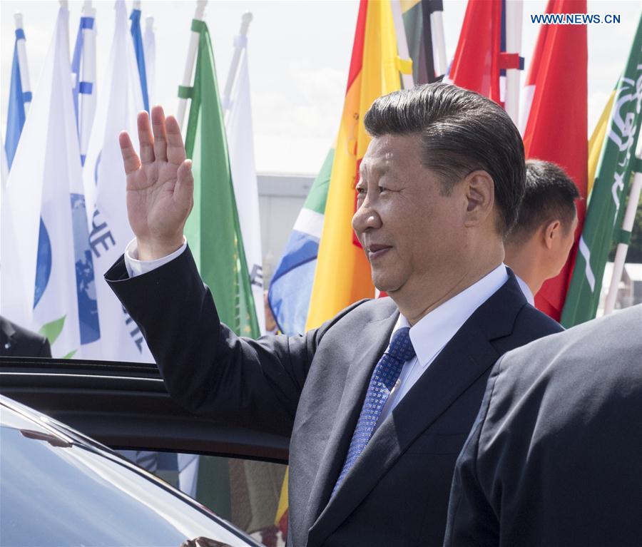 Chinese president arrives in Hamburg for G20 summit