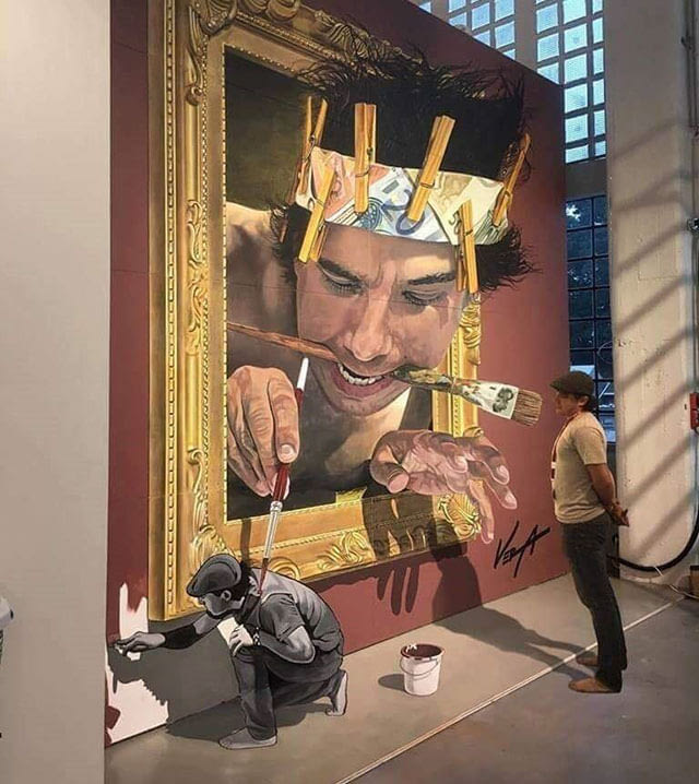 Watching a Guy Painting a Painting of a Guy Painting The Painter of The Painting