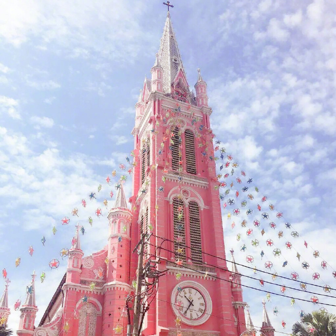 So beautiful pink church! Tan Dinh Church in Vietnam