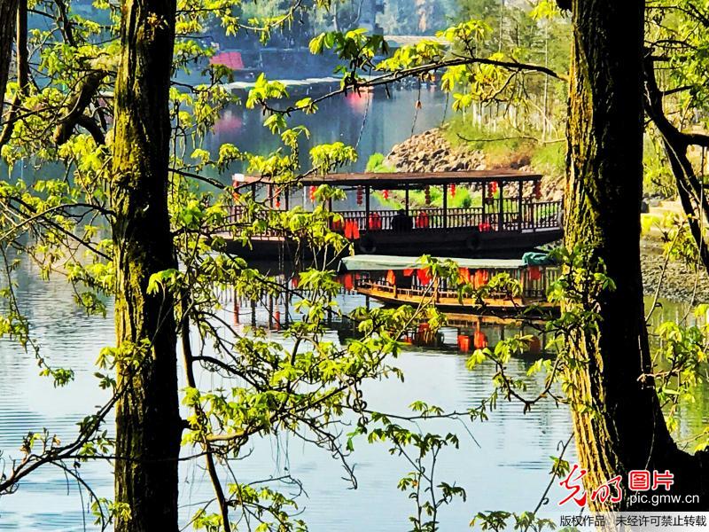 Picturesque morning scenery of ancient town