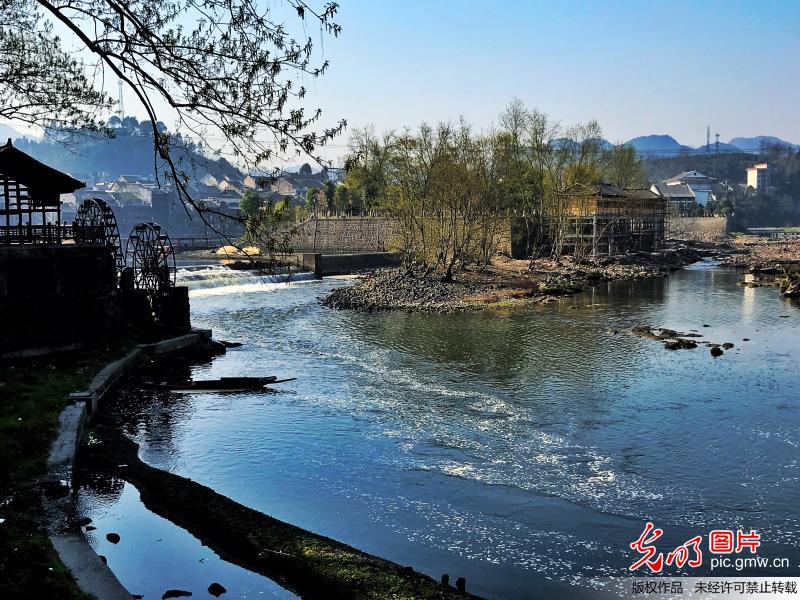 Picturesque morning scenery of ancient town