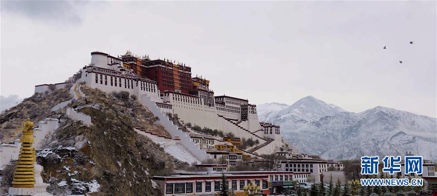 Snow scenery of Lhasa, China's Tibet