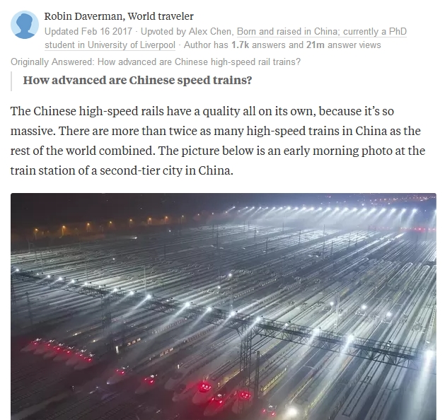 China's high-speed rail，one of the most talked about topics on Quora