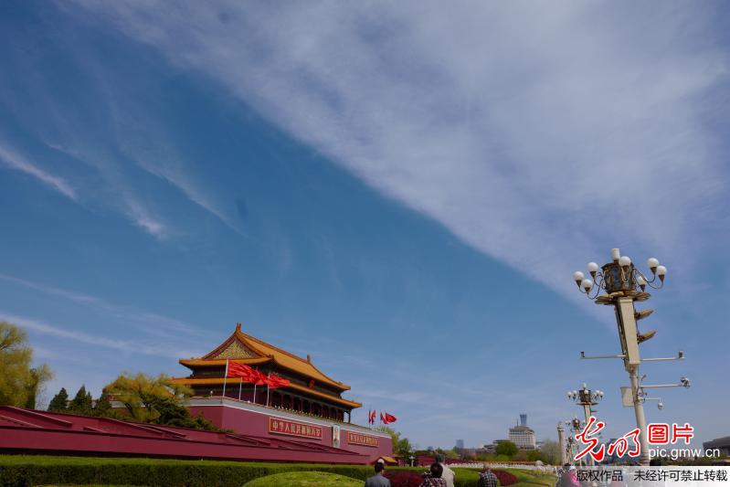 Blue sky seen in Beijing after strong wind