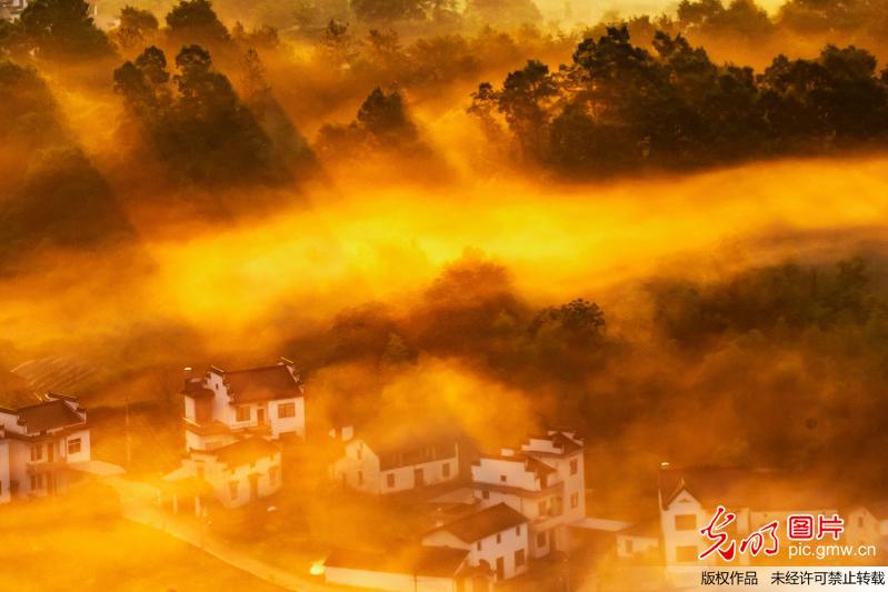 Sea of clouds seen in E China Anhui