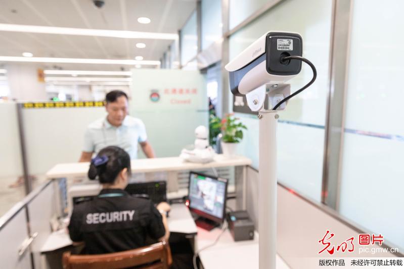 Facial recognition technology assists airport security checks in China's Hangzhou