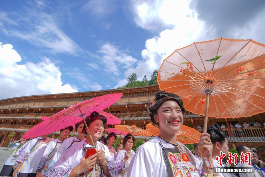 People of Dong ethnic group attend parade in SW China’s Guizhou