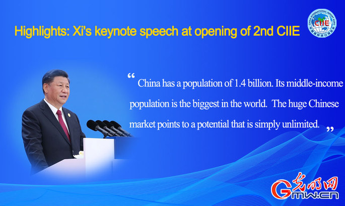 Highlights: Xi's keynote speech at opening of 2nd CIIE