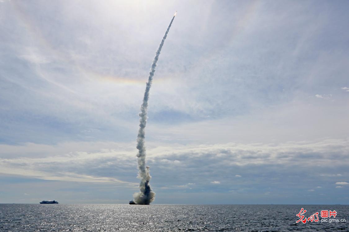 China's first sea-launched rocket successfully blasted off from the Yellow Sea