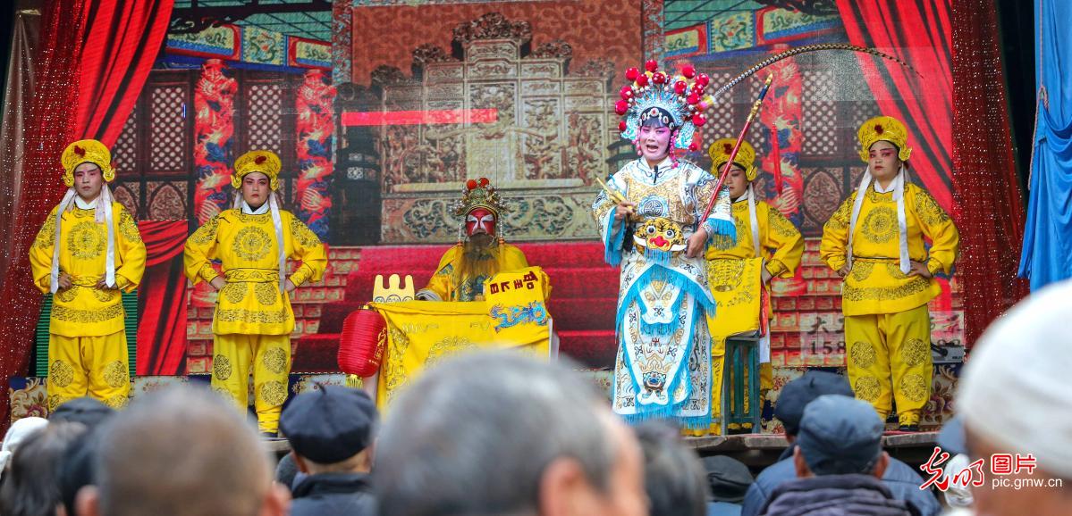 Local traditional Sixian Opera staged in the countryside of N China's Hebei
