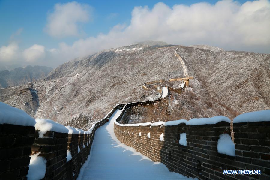 Snow scenery at Mutianyu section of Great Wall