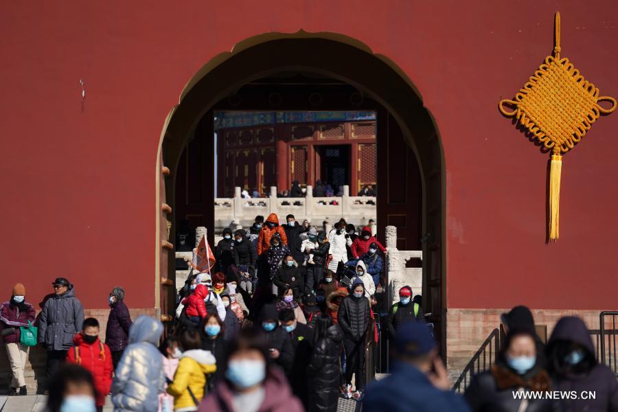 People visit Tiantan Park in Beijing