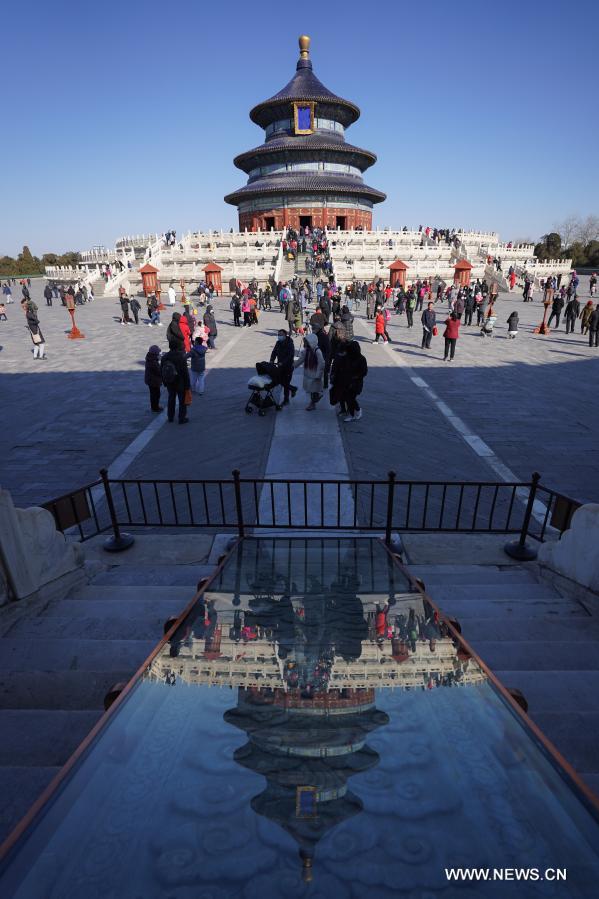 People visit Tiantan Park in Beijing