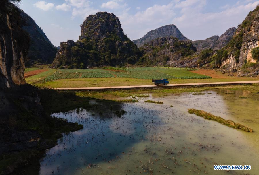 Scenery at Puzhehei national wetland park in Yunnan