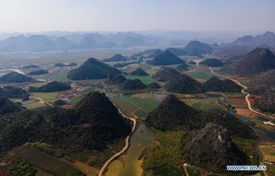 Scenery at Puzhehei national wetland park in Yunnan