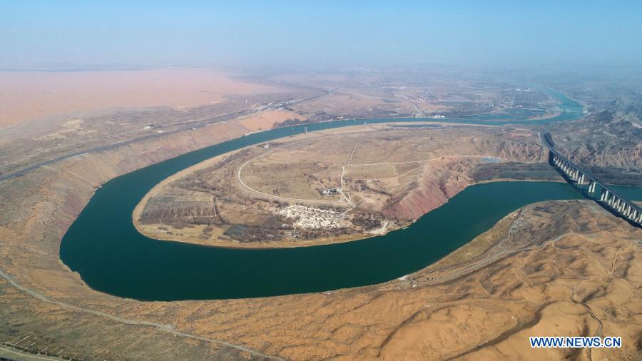 View of Ningxia section of Yellow River