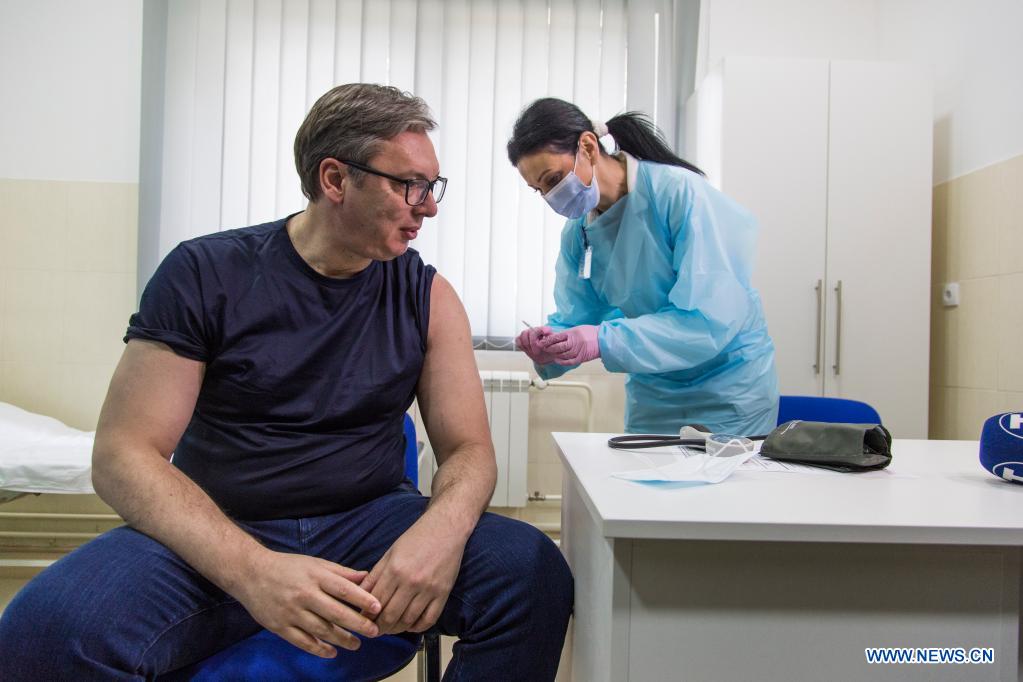 Serbian president receives injection of Chinese COVID-19 vaccine