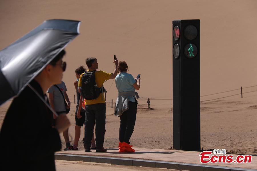 Traffic light for camels debuts in Gansu