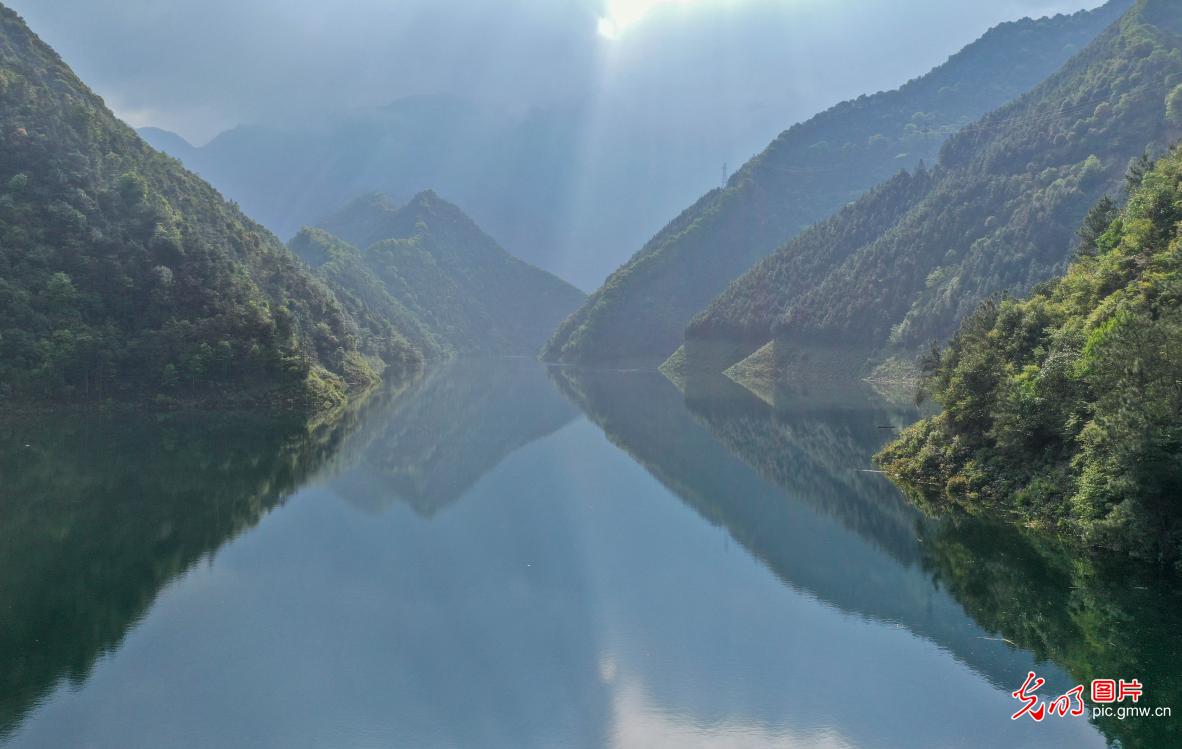 Scenery of the Yingleyuan Reservoir in central China's Hunan