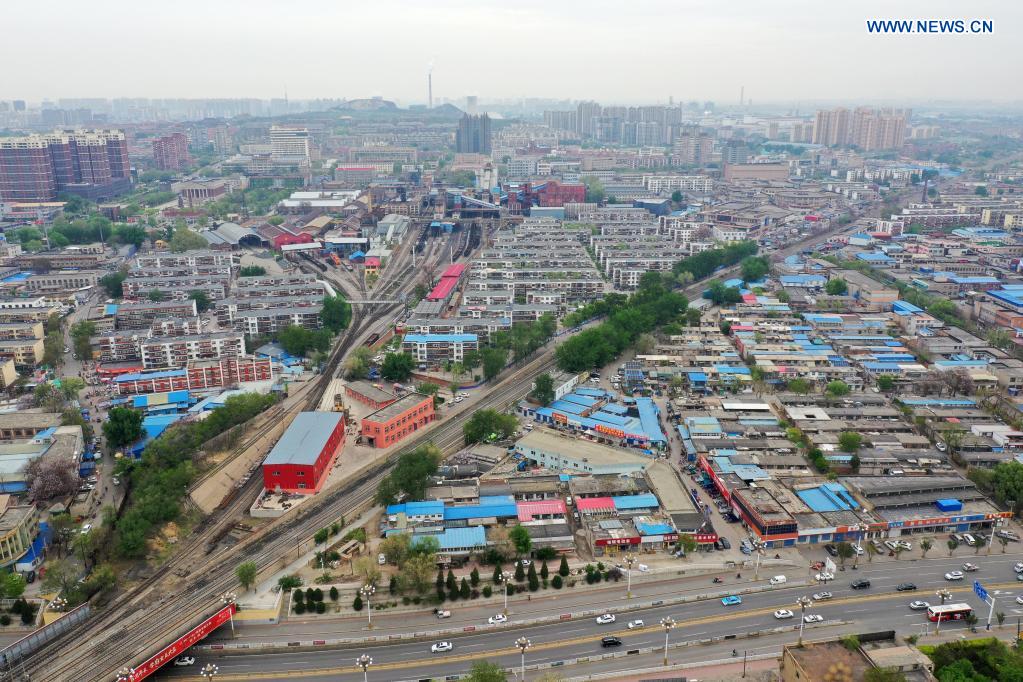 Aerial view of Tangshan City, cradle of China's modern industry