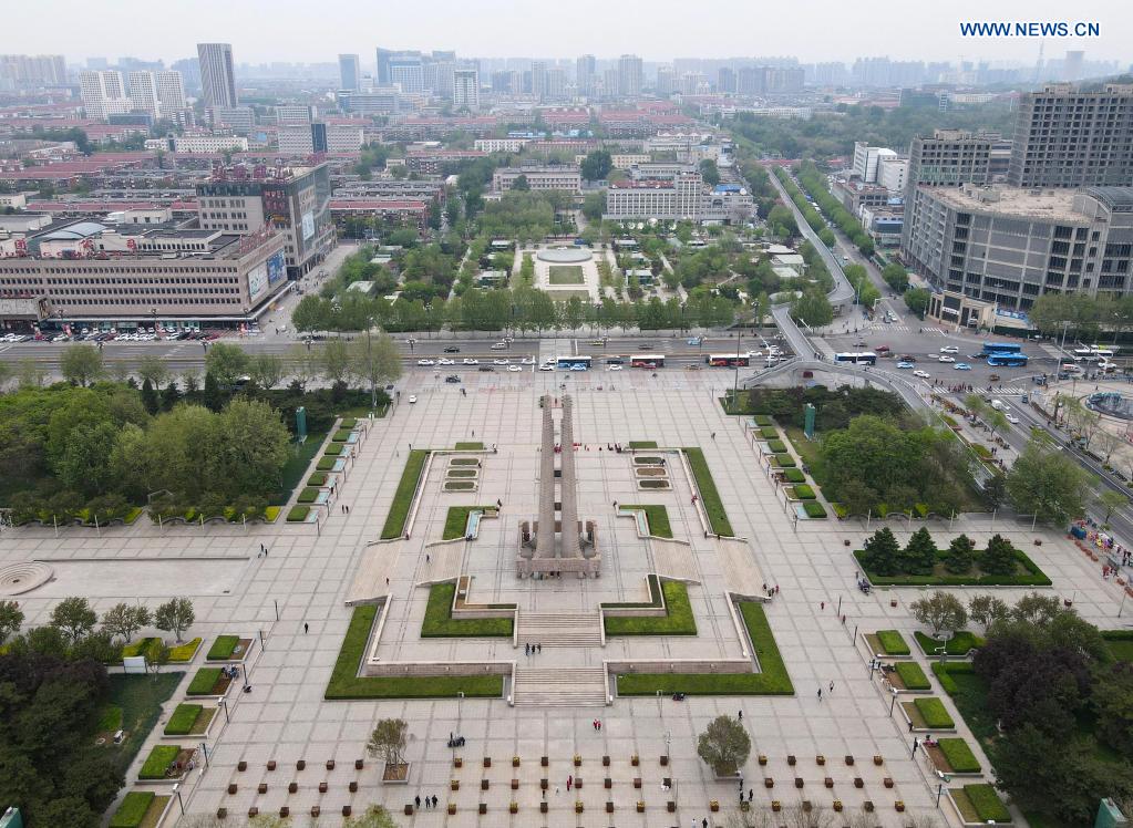 Aerial view of Tangshan City, cradle of China's modern industry