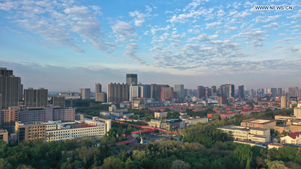 Aerial view of Tangshan City, cradle of China's modern industry