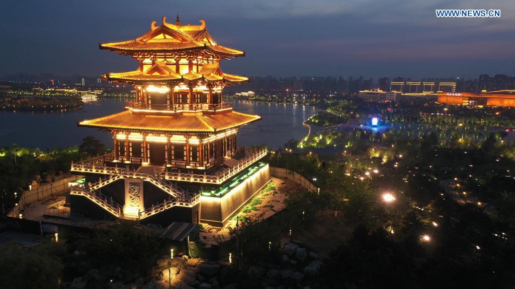 Aerial view of Tangshan City, cradle of China's modern industry