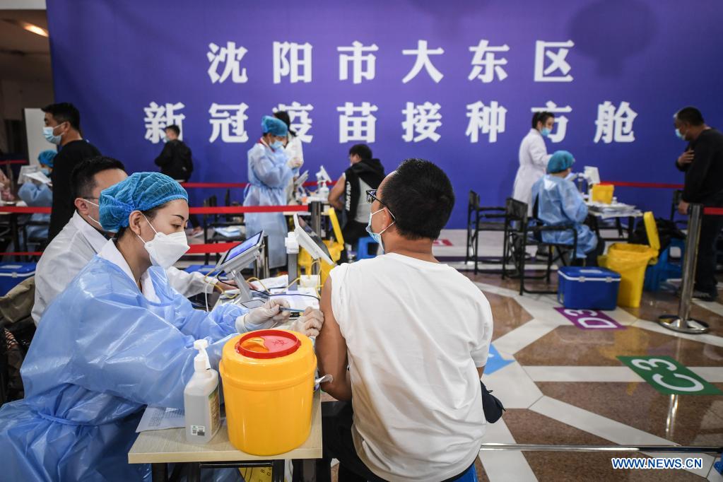 People receive COVID-19 vaccines in Shenyang, Liaoning