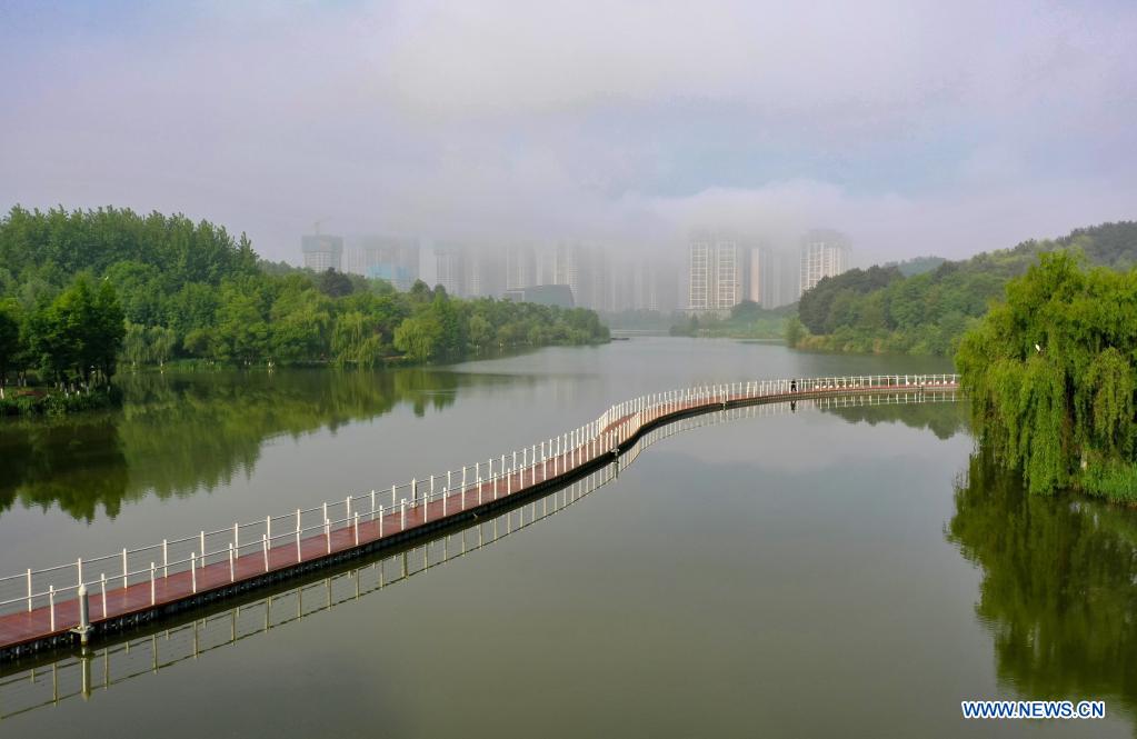 Fogs floating over Guanshanhu District in Guiyang
