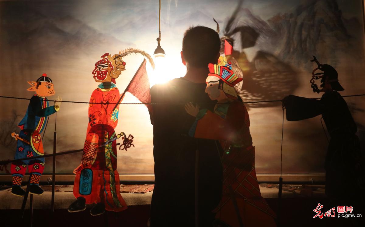 Chinese shadow play performed at theater in Handan, N China's Hebei