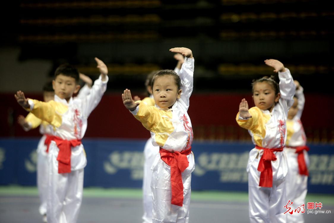 Children martial arts competition held in N China's Tianjin