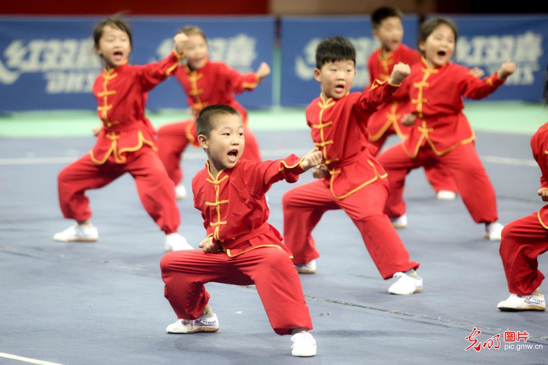 Children martial arts competition held in N China's Tianjin