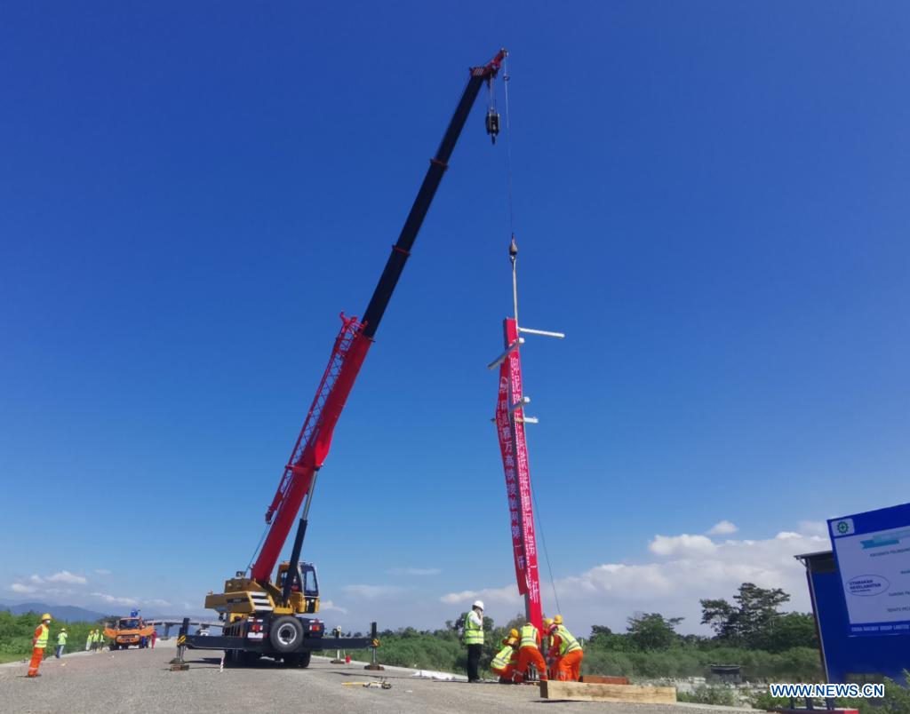 Construction of Jakarta-Bandung HSR overhead catenary system starts