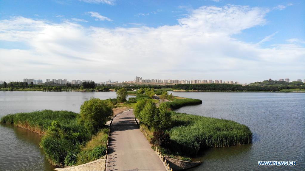 Scenery of Hutuo River in Shijiazhuang, N China